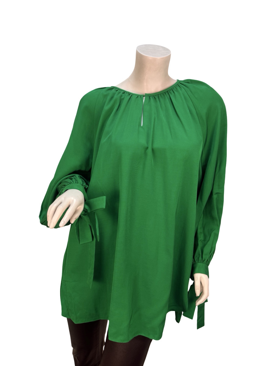 Layeur Emerald Bow-Cuff Blouse