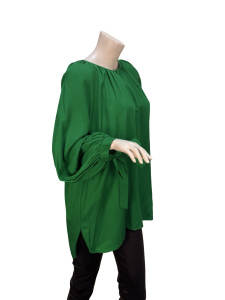 Layeur Emerald Bow-Cuff Blouse