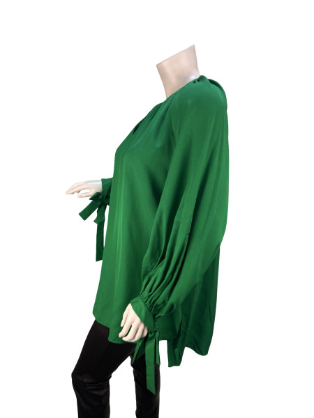 Layeur Emerald Bow-Cuff Blouse