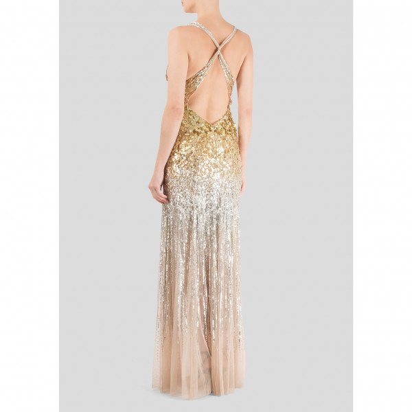 Jenny Packham Sequinned Crossback Gown