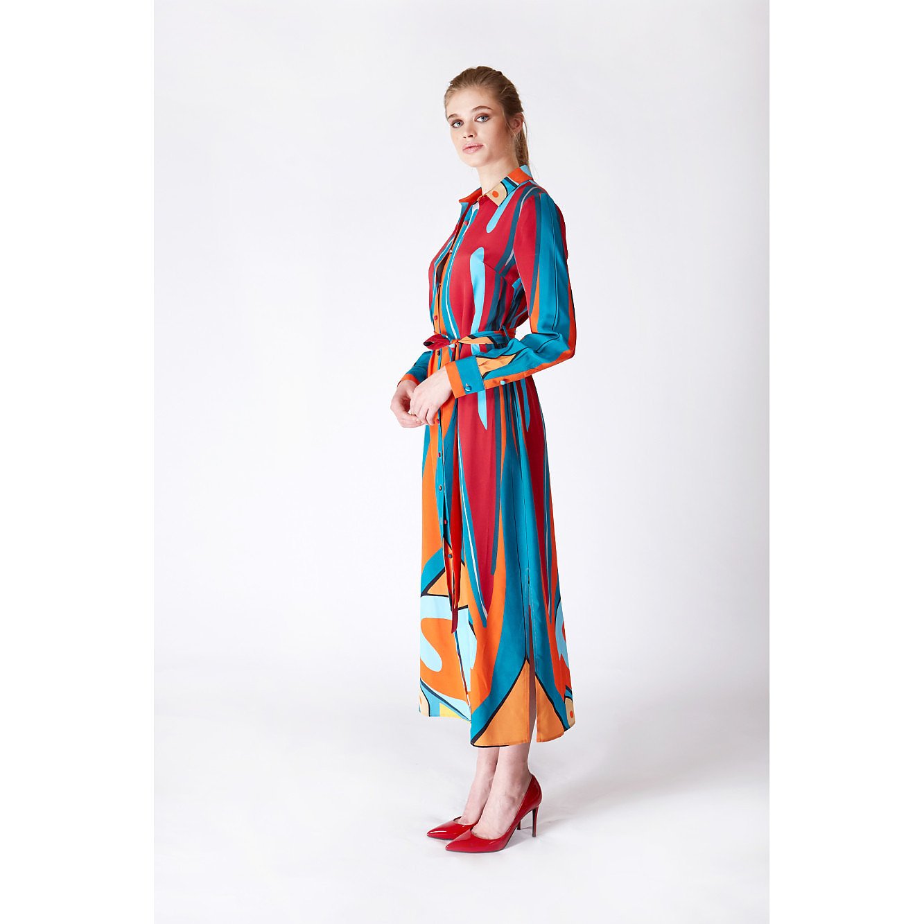 Dhela Multicolour Striped Shirt Dress