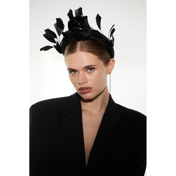 Karen Millen Emily-London Feather And Sinnamay Head Band