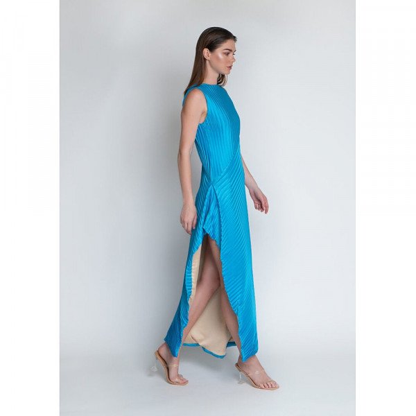 L'Mane Fully Pleated Side Slit Dress