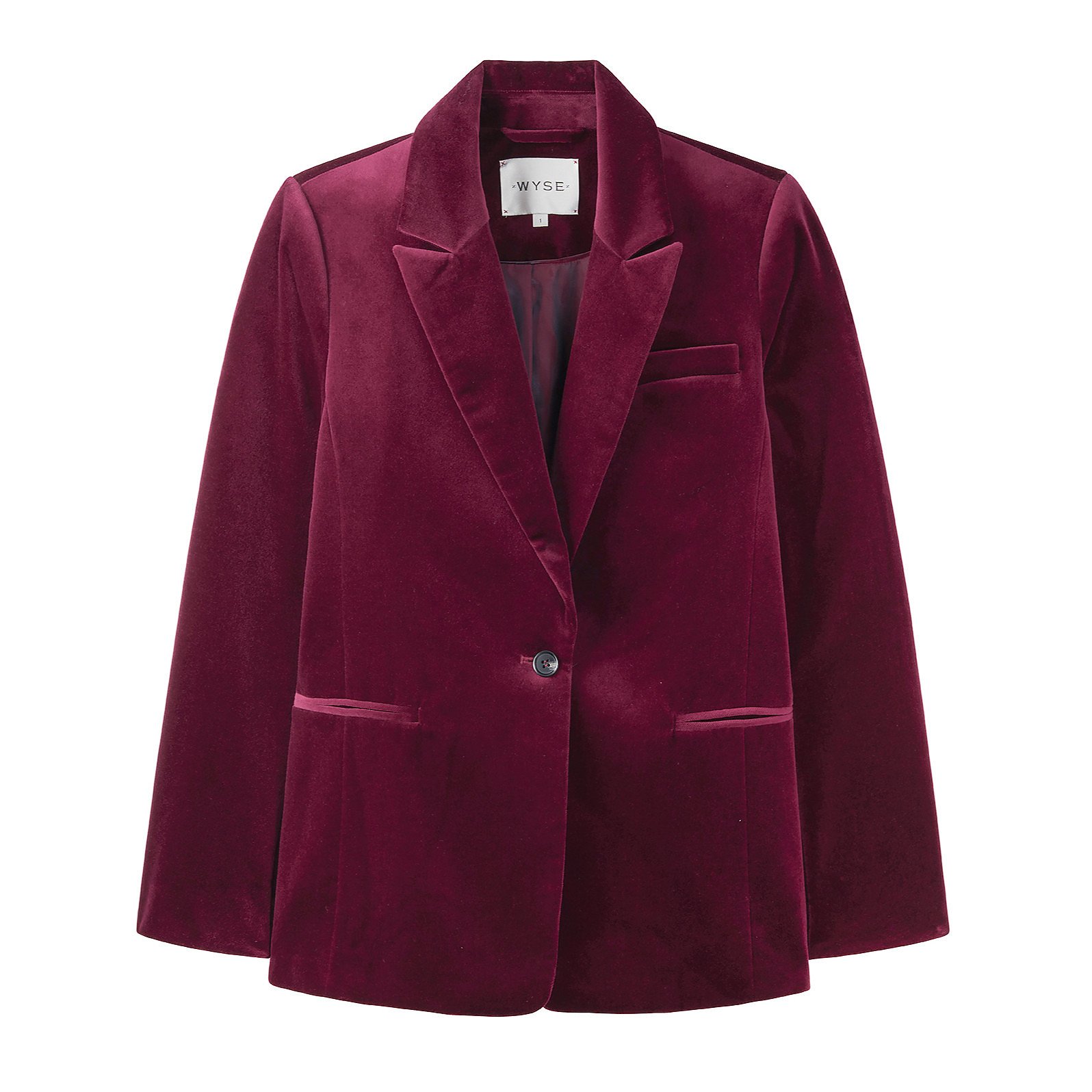 Wyse London Sandrine Velvet Jacket In Cranberry