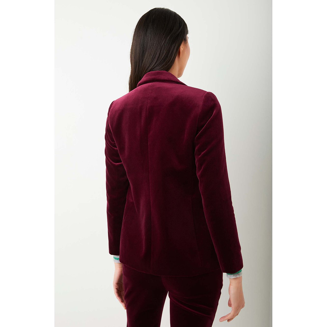 Wyse London Sandrine Velvet Jacket In Cranberry