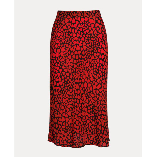 Heart silk outlet midi skirt