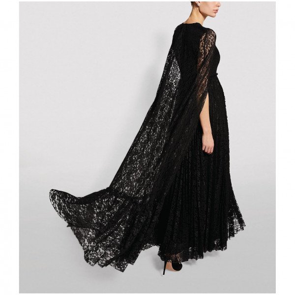 Buy Badgley Mischka Sequin Cape Floor-length Gown - Black At 25% Off |  Editorialist