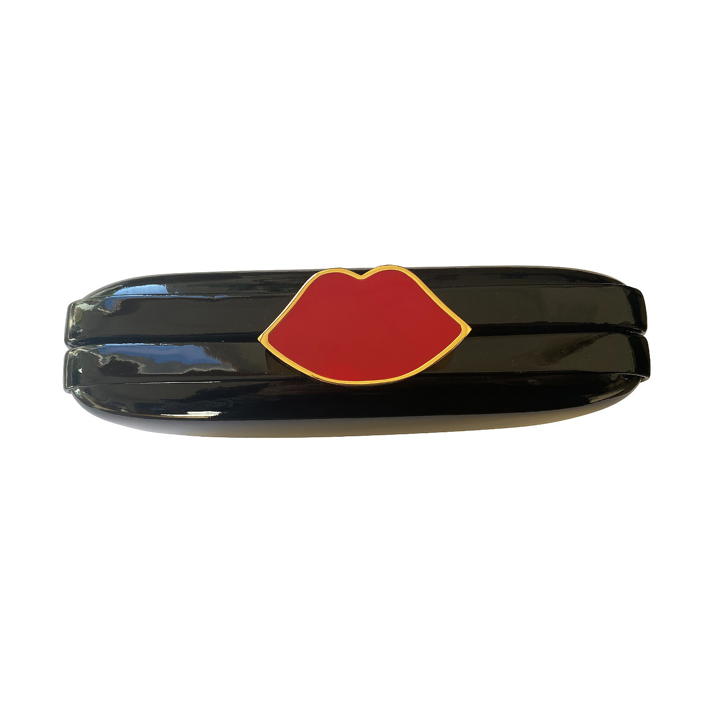 Lulu Guinness Rectangular Acrylic Clutch With Lips Clasp
