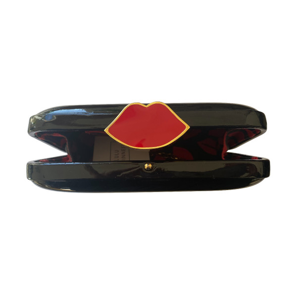 Lulu Guinness Rectangular Acrylic Clutch With Lips Clasp