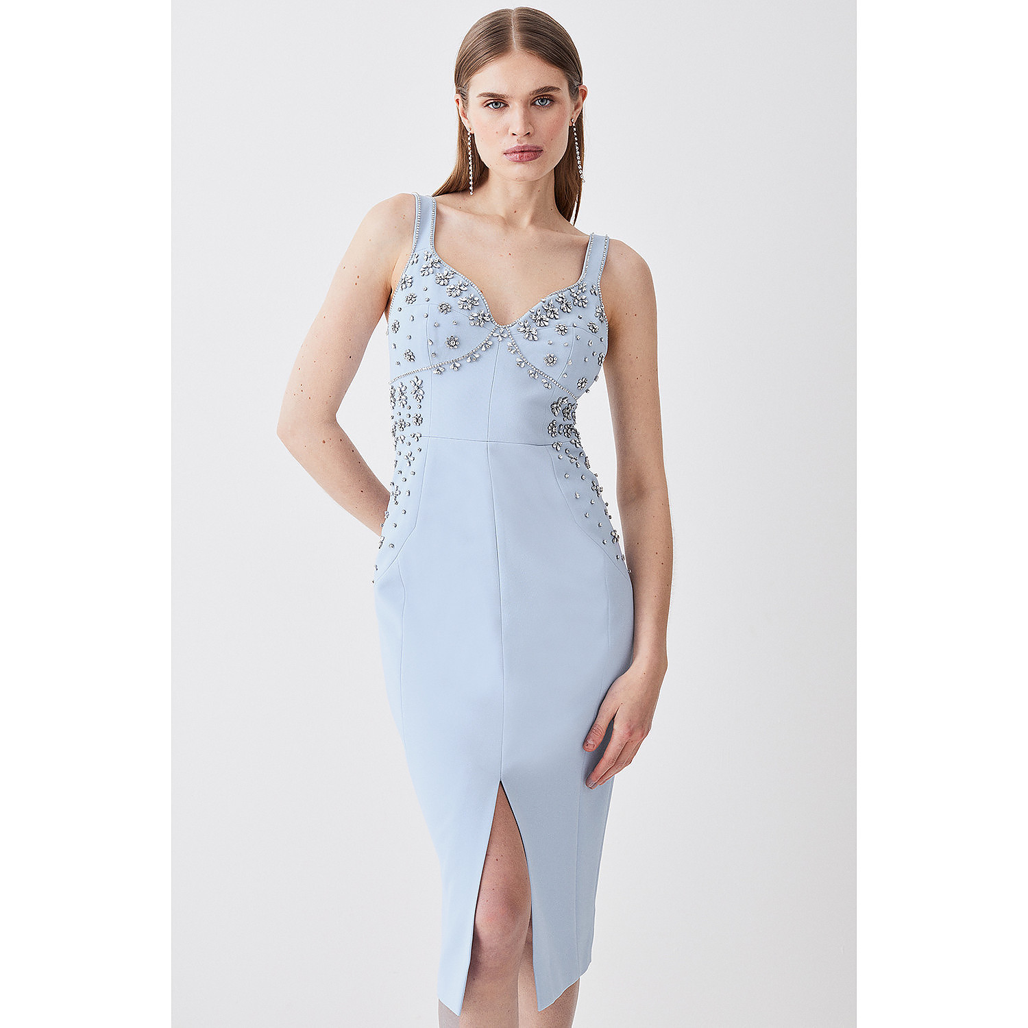 Karen Millen Embellished Stretch Woven Midi Dress