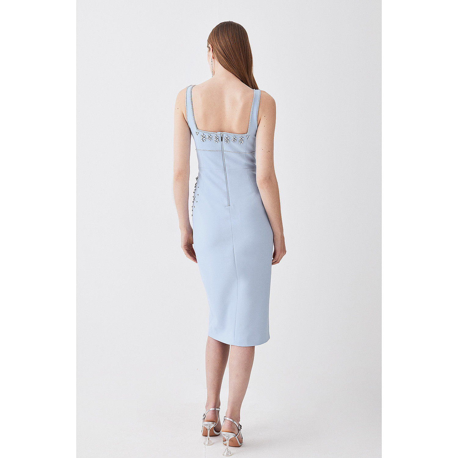 Karen Millen Embellished Stretch Woven Midi Dress