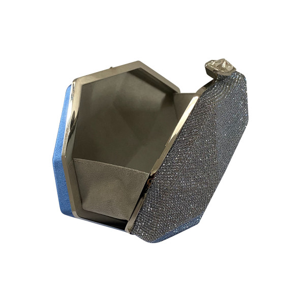 Atelier Swarovski Crystal Geometric Clutch With Satin Contrast