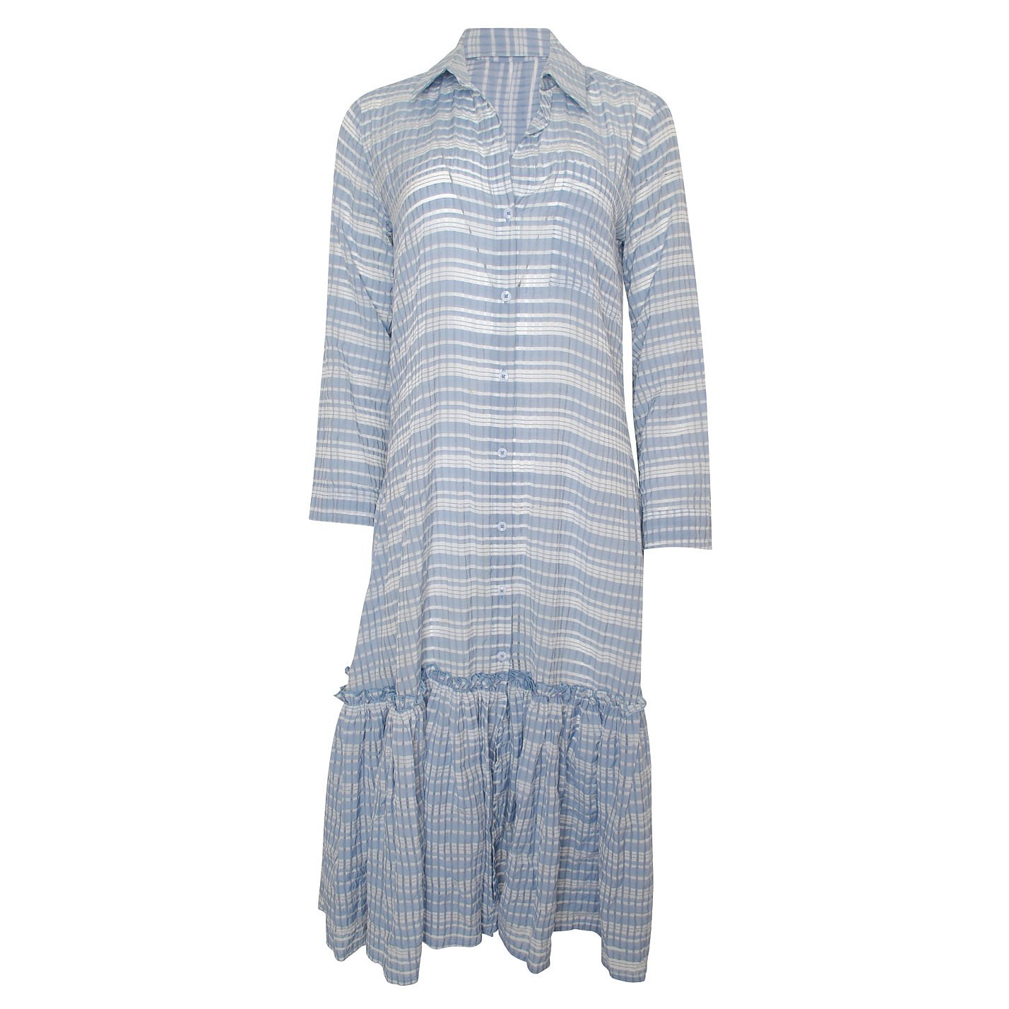 Staud Checked Seersucker Maxi Dress
