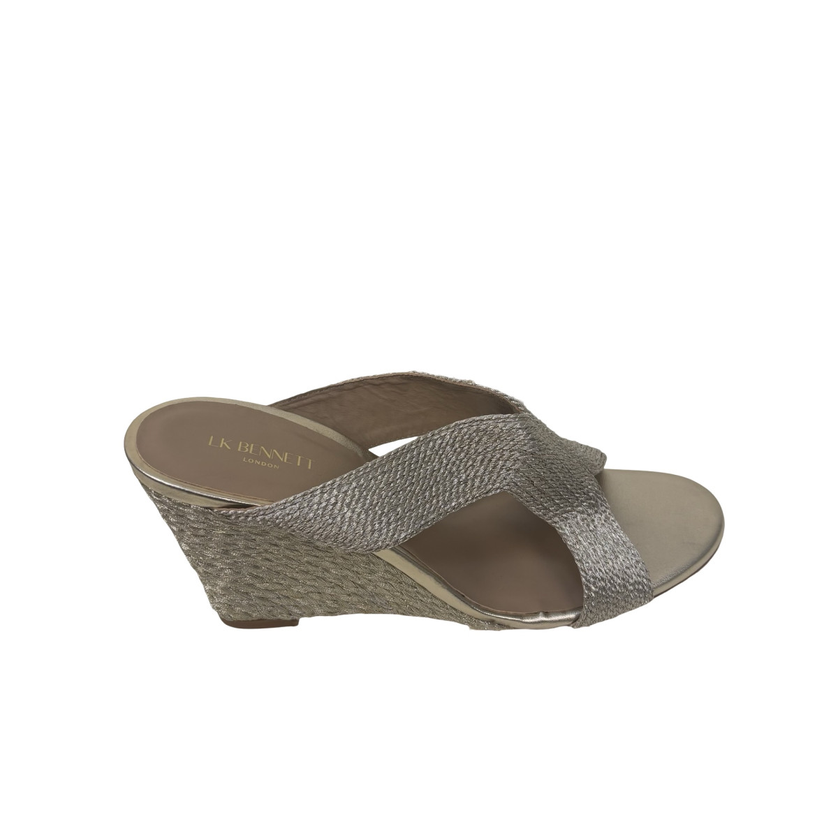 LK Bennet Sonia Rope Mule Wedges in Gold