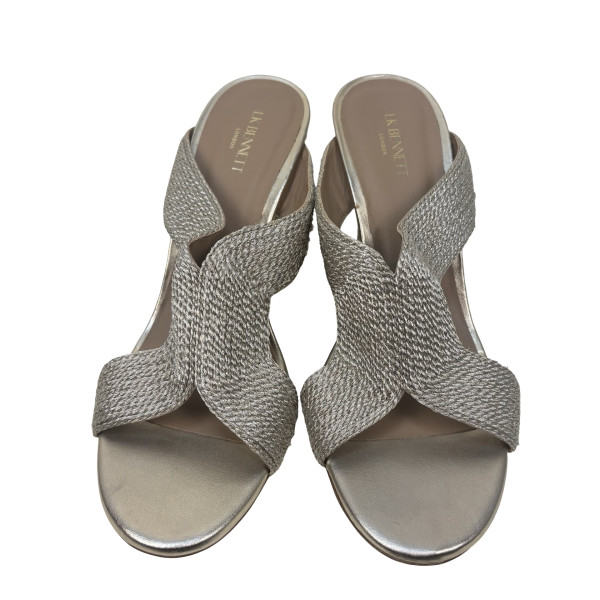 LK Bennet Sonia Rope Mule Wedges in Gold