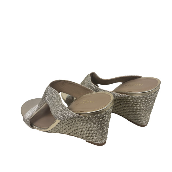 LK Bennet Sonia Rope Mule Wedges in Gold