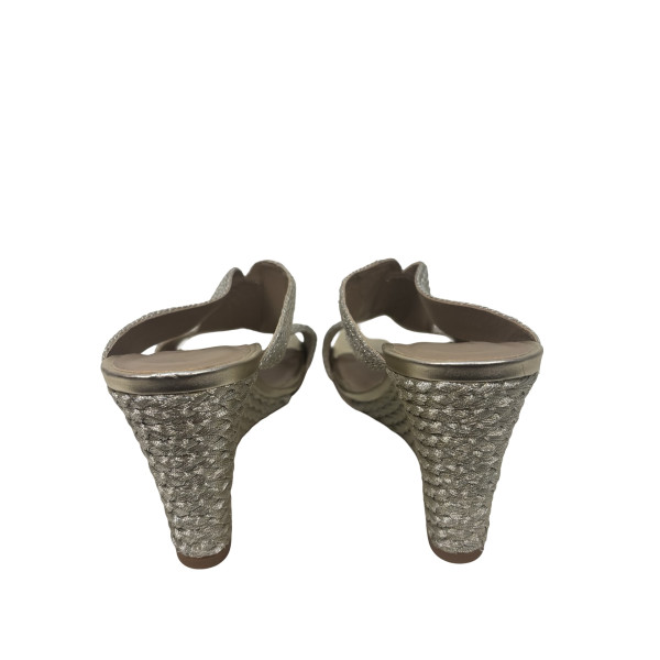 LK Bennet Sonia Rope Mule Wedges in Gold