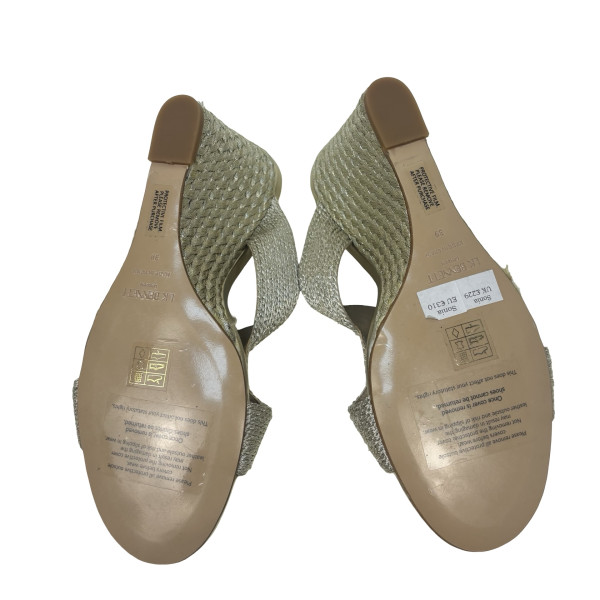 LK Bennet Sonia Rope Mule Wedges in Gold