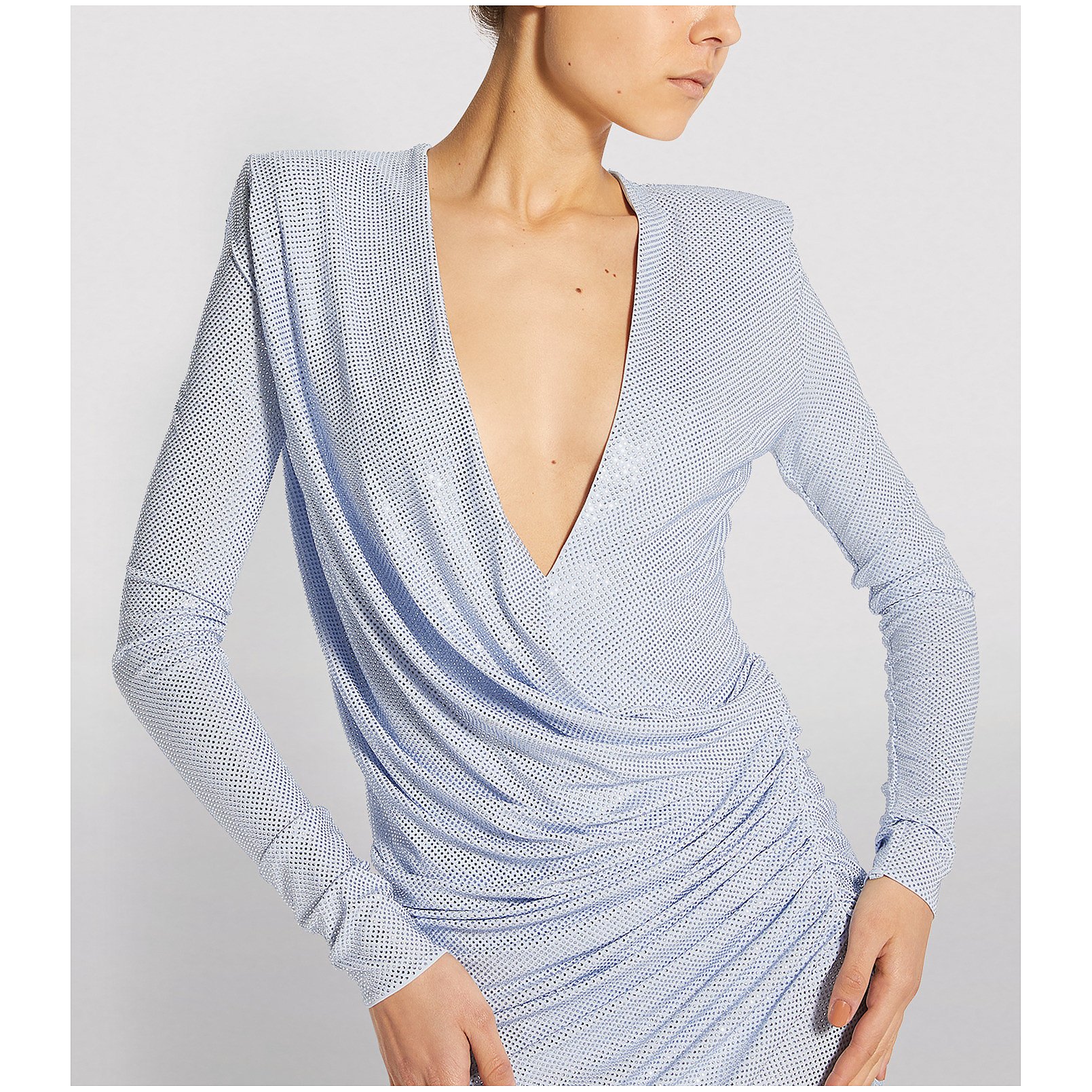 Alexandre Vauthier Crystal-Studded Ruched Mini Dress