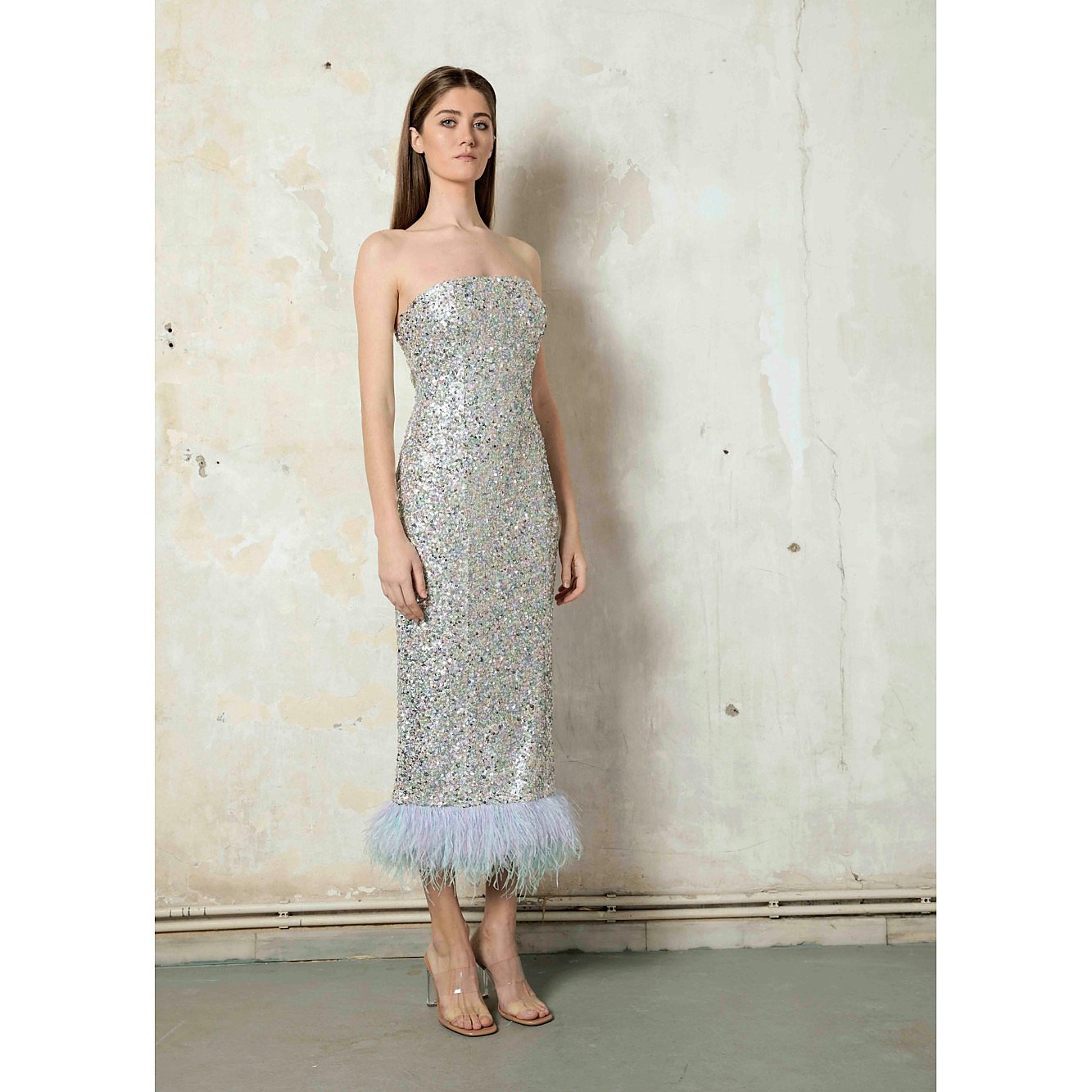 F.ILKK Sequined Feather Dress