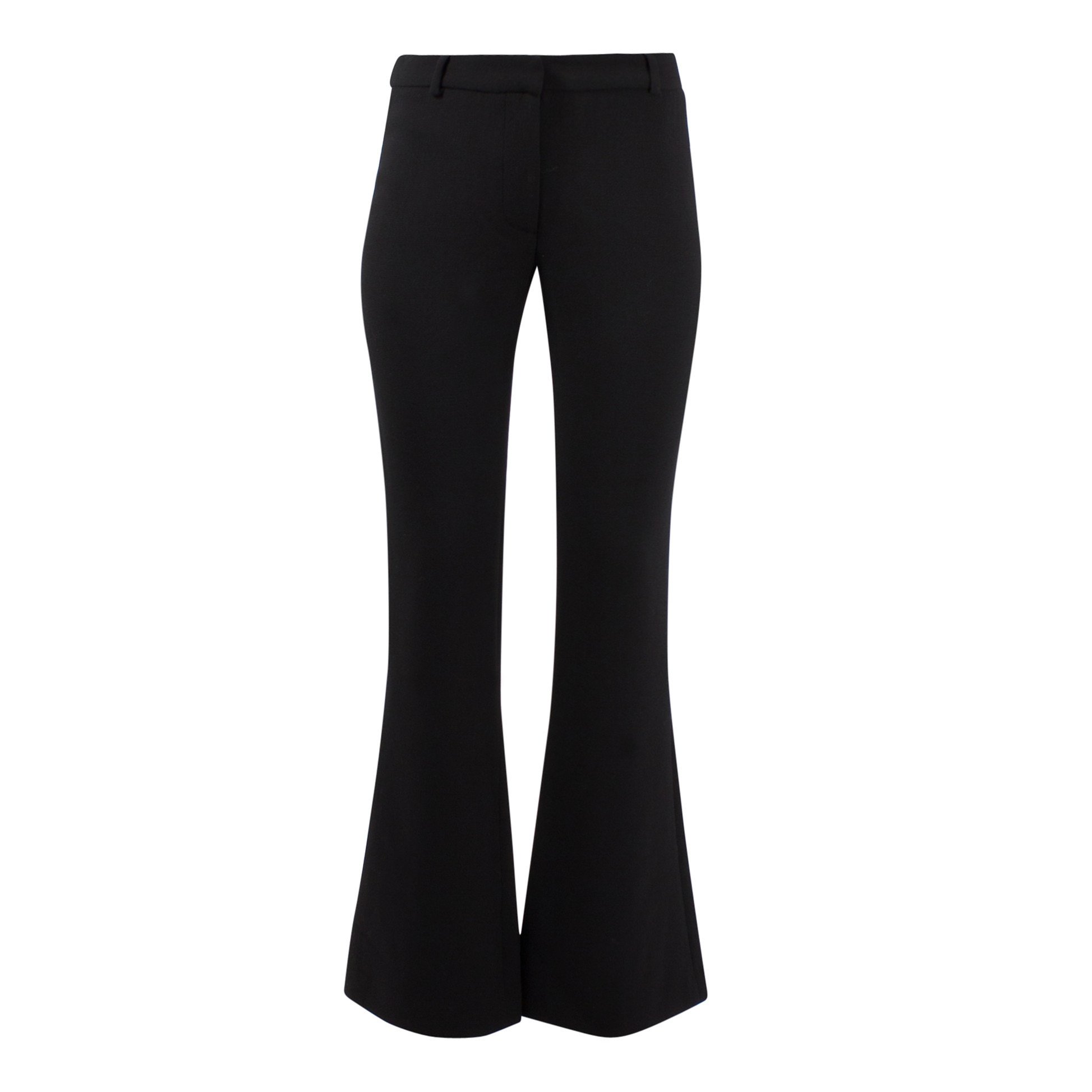 black flared suit trousers