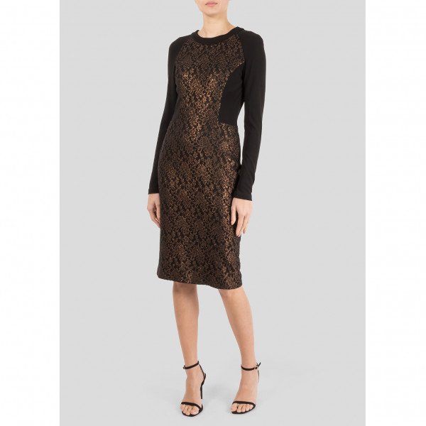 Prabal Gurung Metallic Baroque Lace Dress