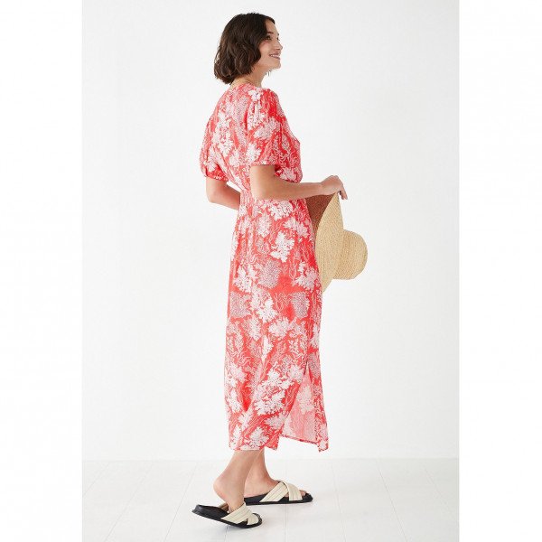 Hush Pip Midi Dress In Coral Reef