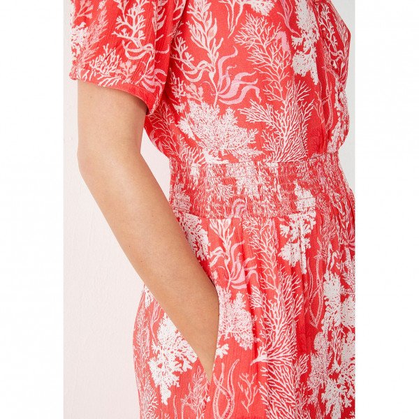 Hush Pip Midi Dress In Coral Reef