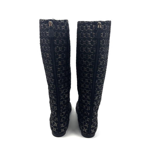 CHANEL Tweed Knee-High Boots