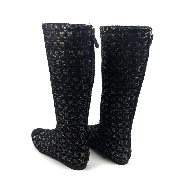CHANEL Tweed Knee-High Boots