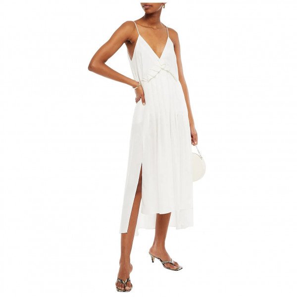 Mother of Pearl Auraura Asymmetric Pleated Midi Dress