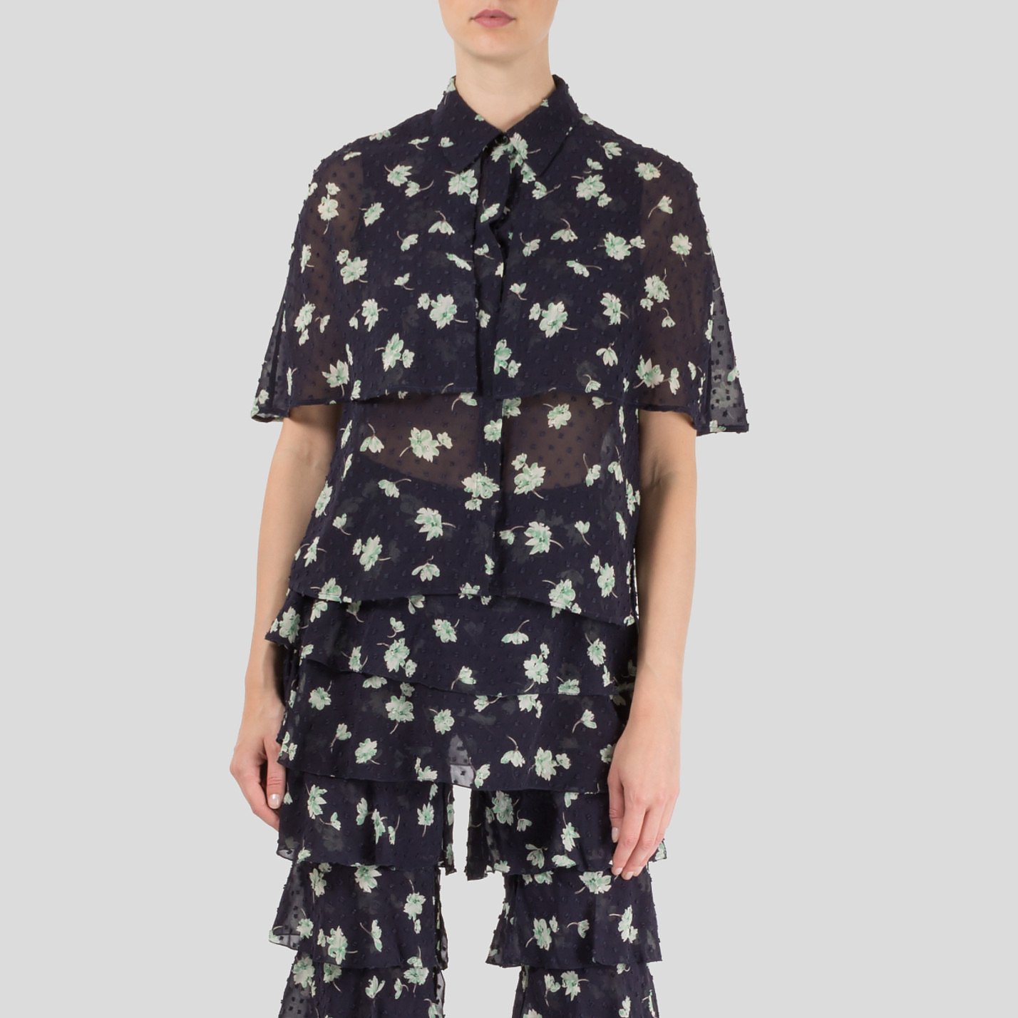 Starsica Floral Print Cape Shirt