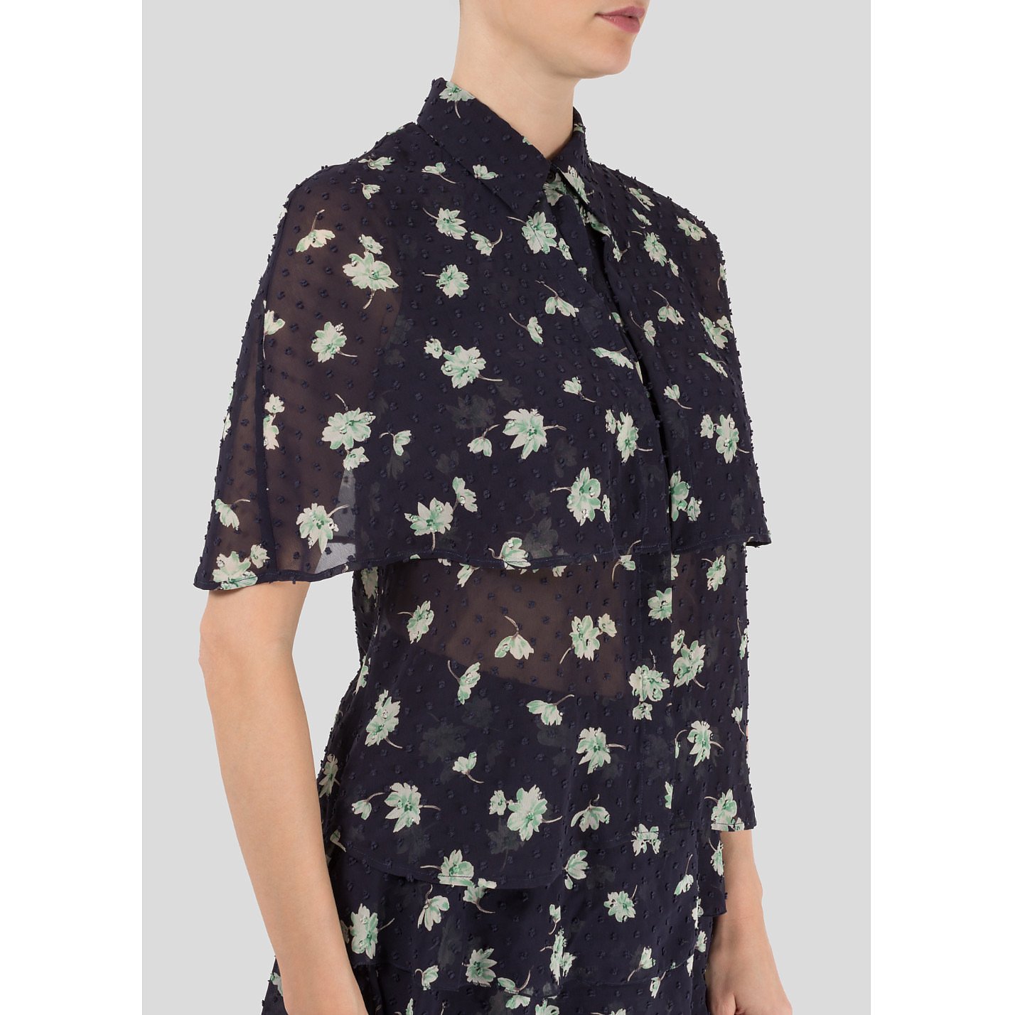 Starsica Floral Print Cape Shirt