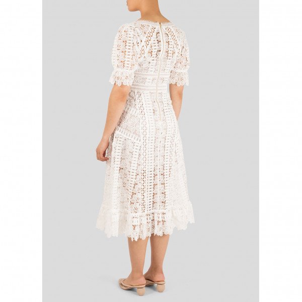 Self-Portrait Guipure Lace Midi Dress