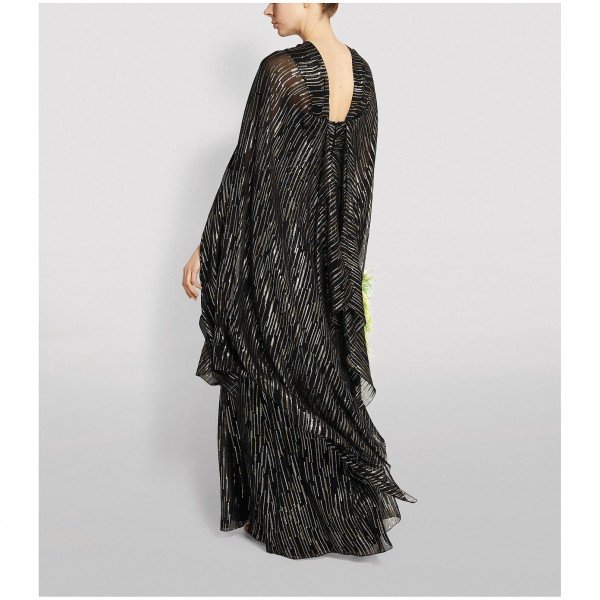 Peter Pilotto Caped Silk-Lurex Gown