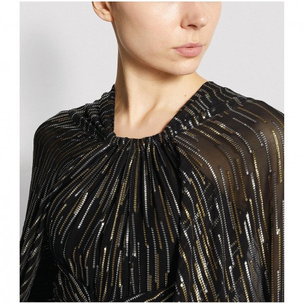Peter Pilotto Caped Silk-Lurex Gown