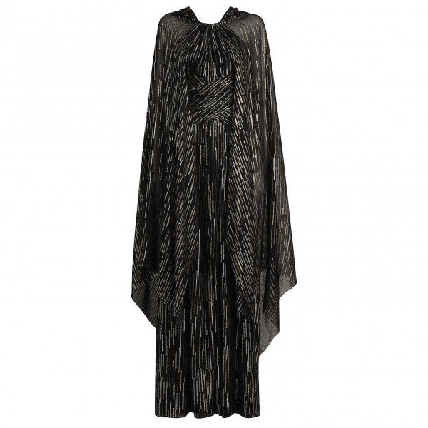 Peter Pilotto Caped Silk-Lurex Gown