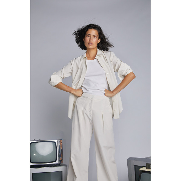 Serena Bute The Classic Shirt - Ivory Cupro Cotton