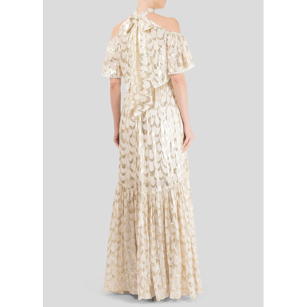 Temperley London Metallic Off-The-Shoulder Gown