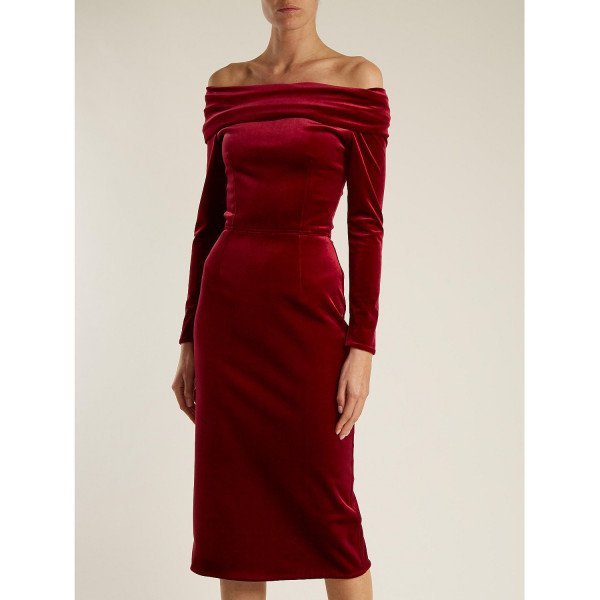 Emilio De La Morena Off-The-Shoulder Velvet Dress