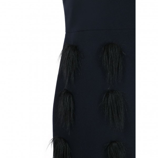 Stella McCartney Wool Dress With Faux Fur Applique