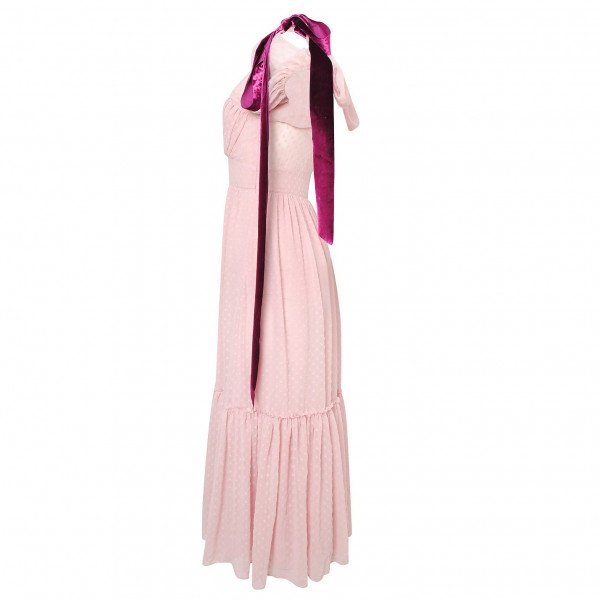 LoveShackFancy Velvet Ribbon Midi Dress