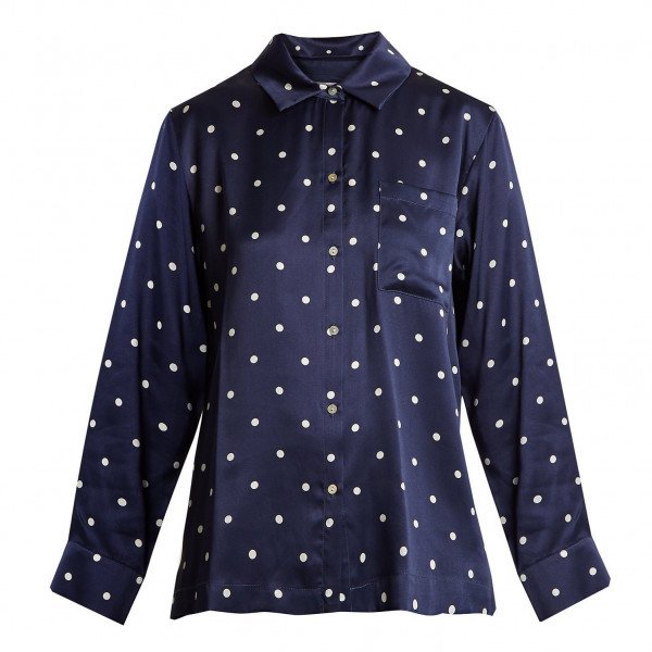 Asceno Polka-Dot Silk Pyjama Set