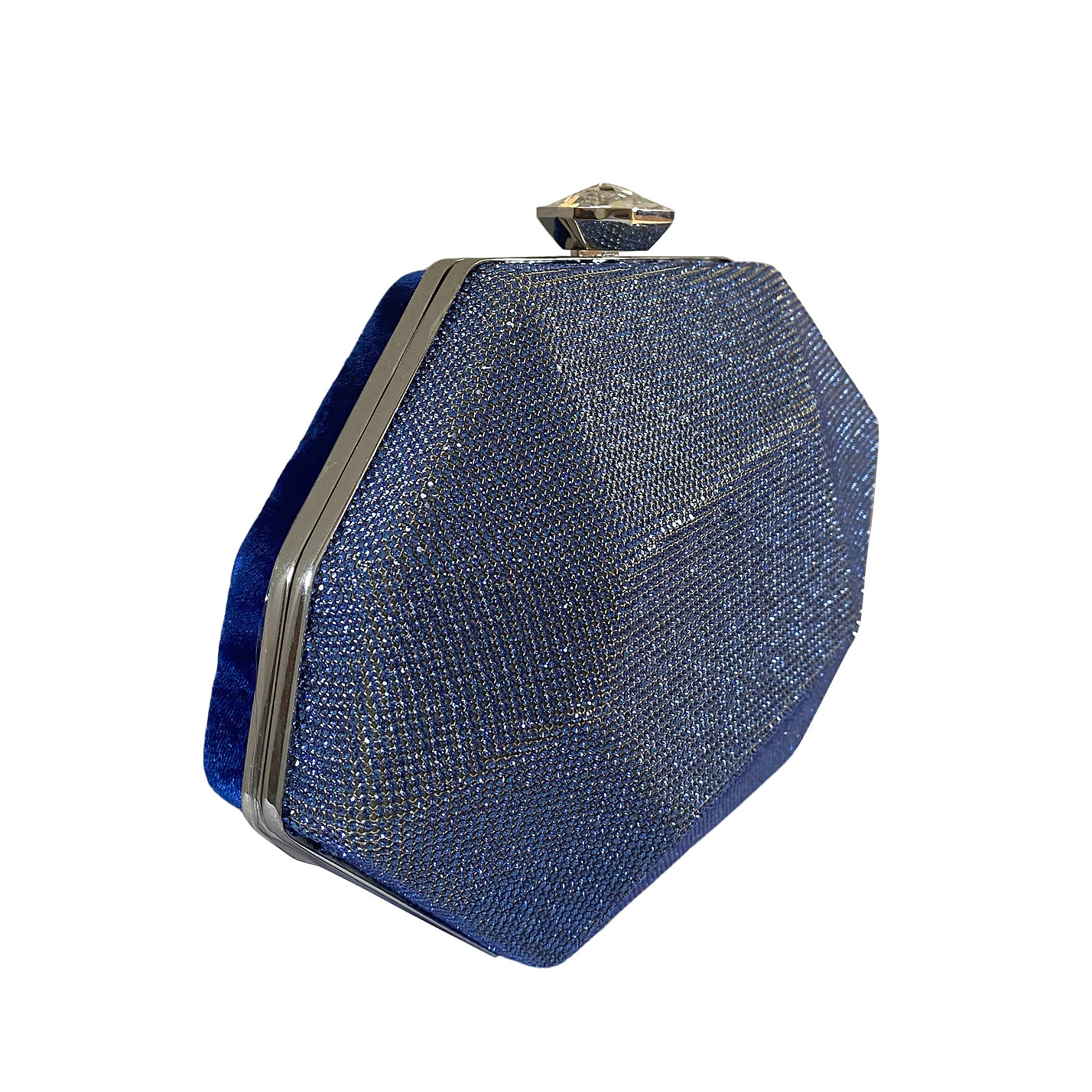 Atelier Swarovski Crystal geometric clutch with velvet contrast