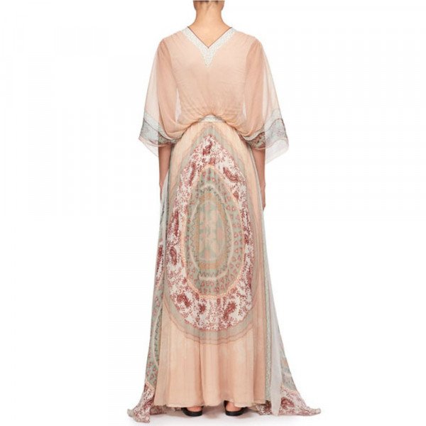 Chloé Mandala-Print V-Neck Kaftan Gown