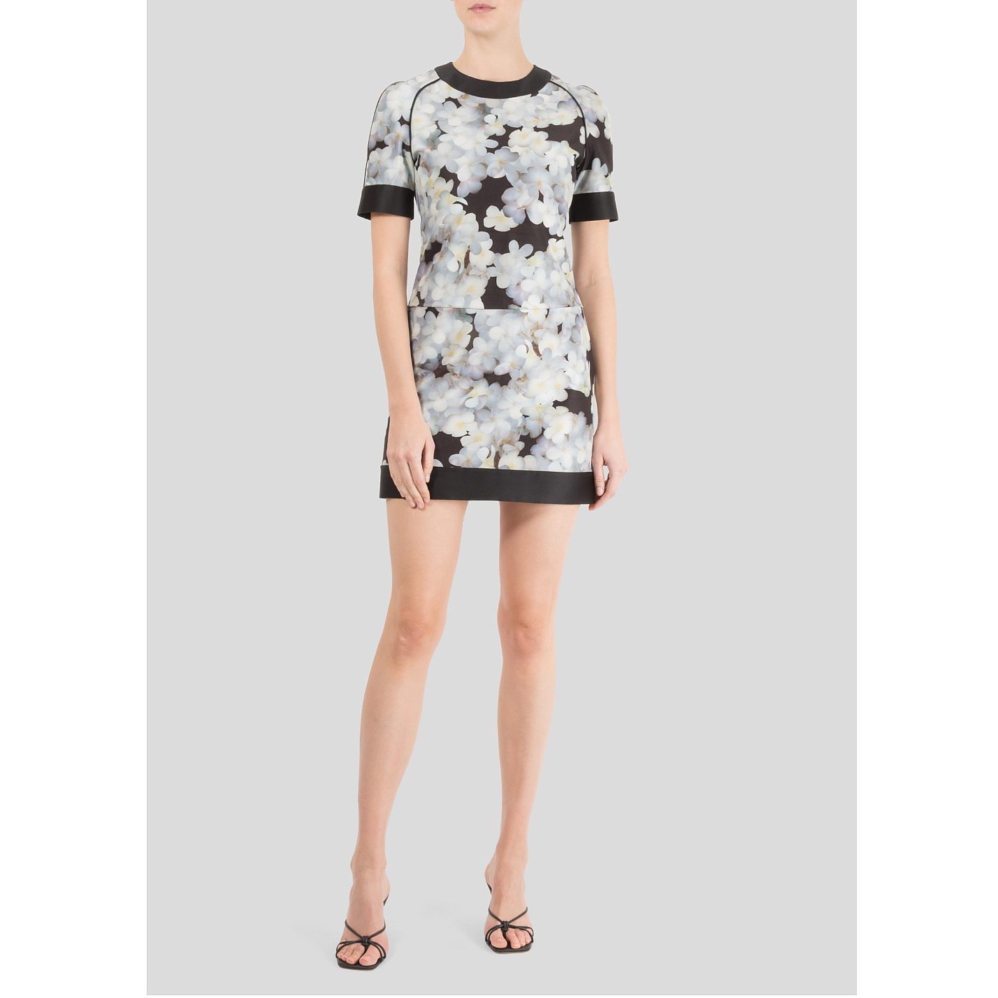 Victoria Beckham Short Sleeved Floral Mini Dress