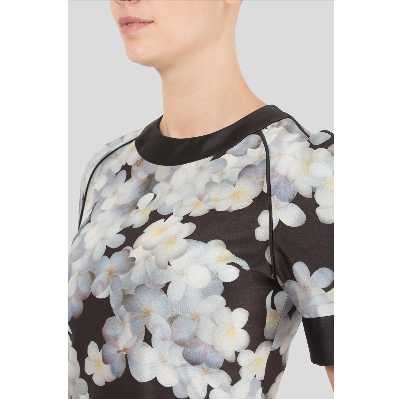 Victoria Beckham Short Sleeved Floral Mini Dress