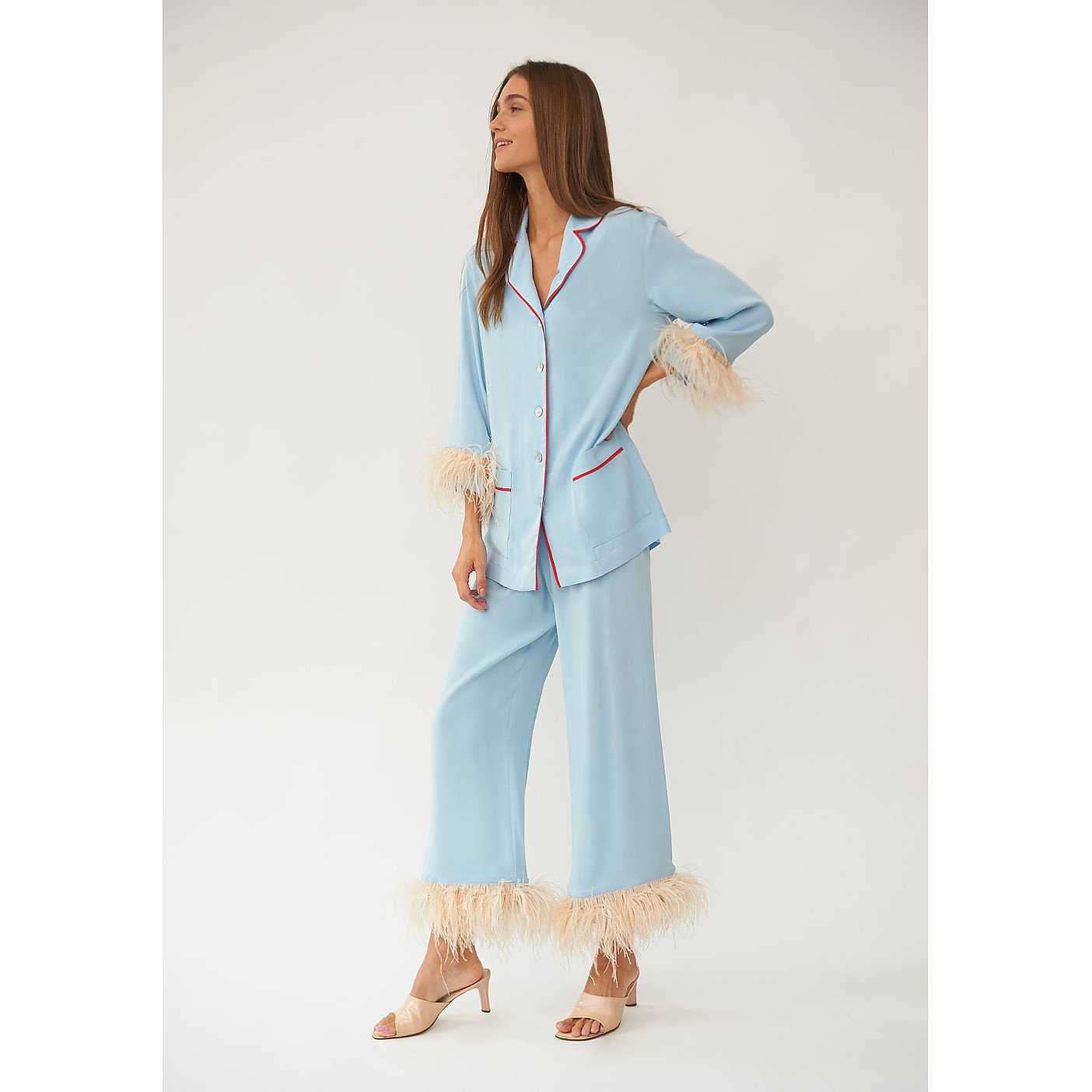 Sleeper Party Pajamas Set With Feathers