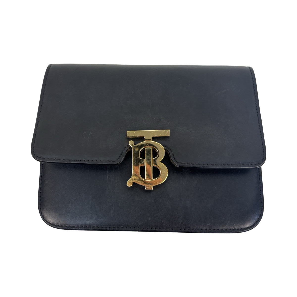 Burberry TB Logo-Plaque Leather Crossbody Bag