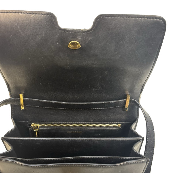 Burberry TB Logo-Plaque Leather Crossbody Bag